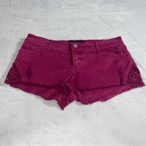 2007 Y2K Hollister Magenta Pink Low Rise Cut-off Crochet Micro Shorts